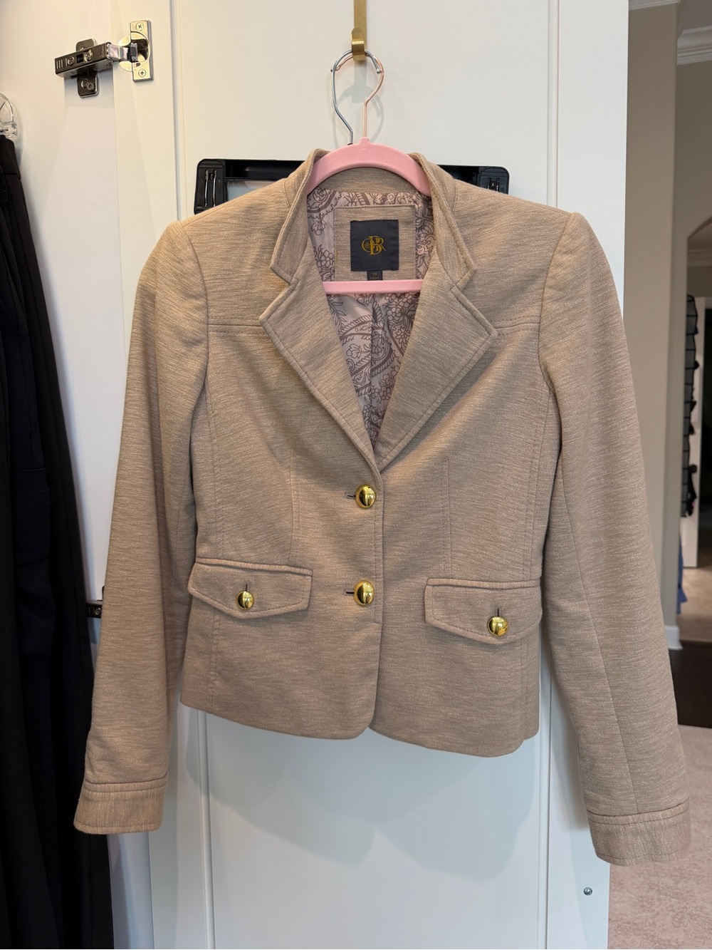 CBR Beige Tailored Blazer with Gold Buttons